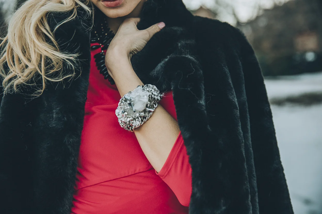 Model wearing statement cuff