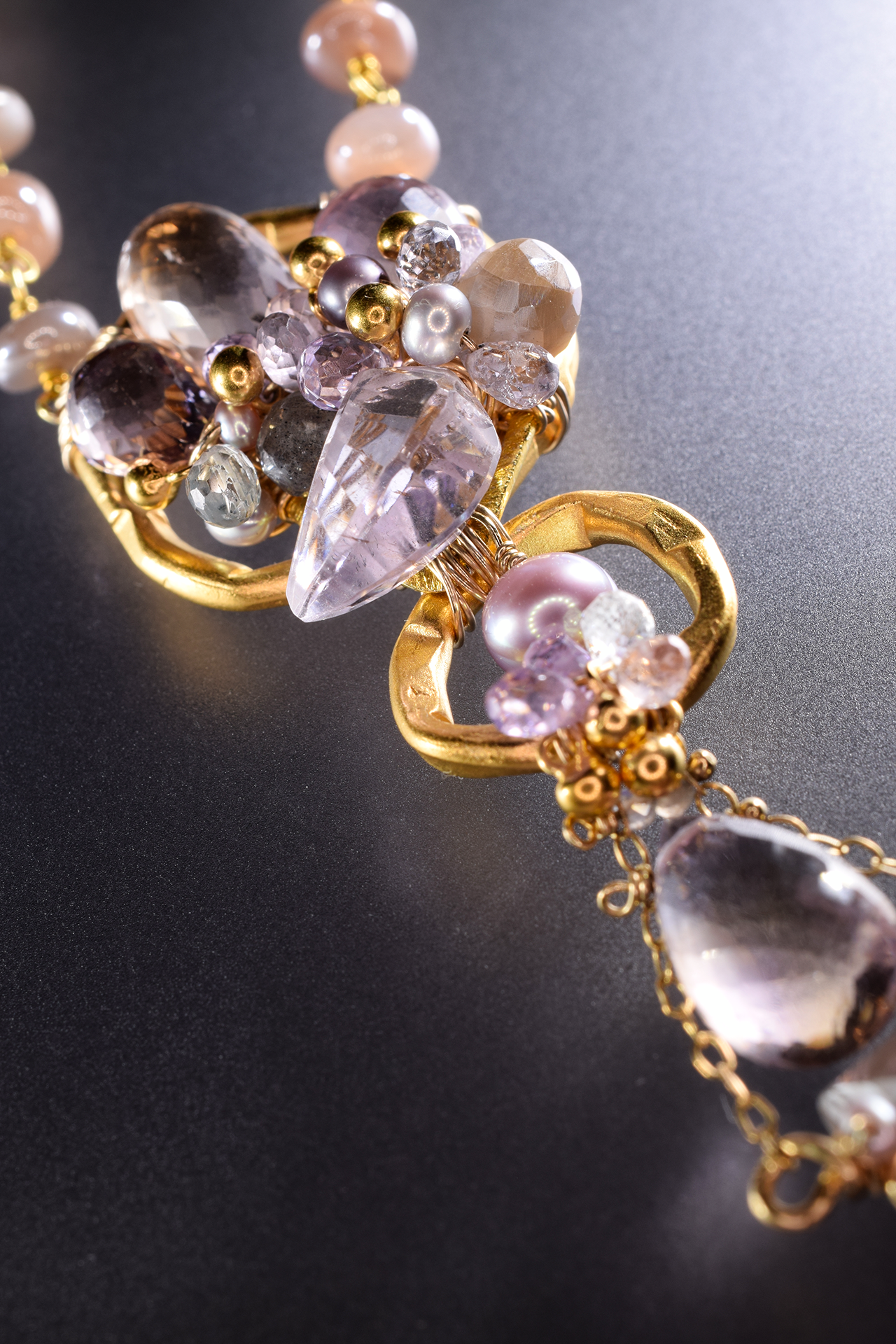 Vishnu Long Gemstone Pendant Drop Necklace