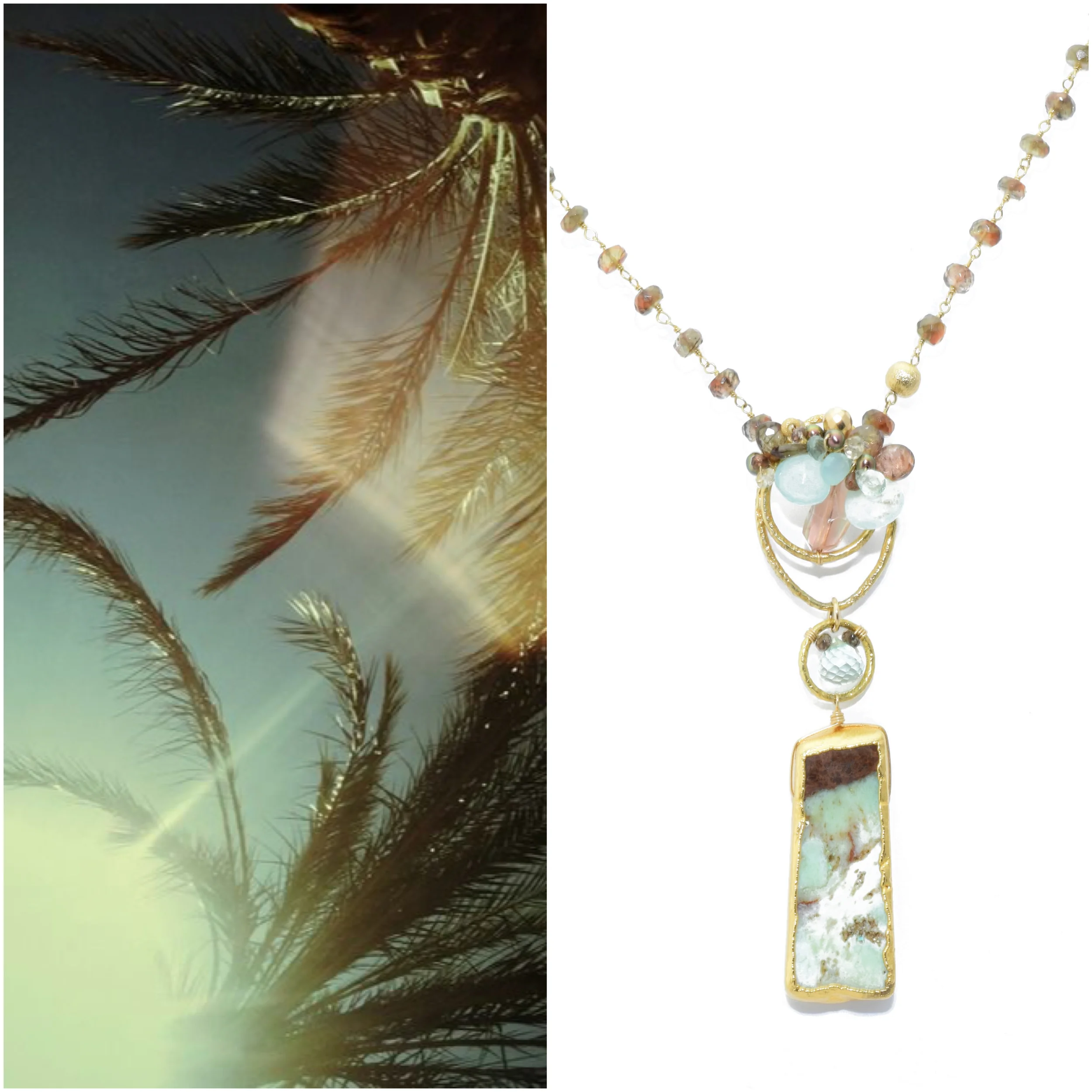 GEMSTONE SILVER SCREEN NECKLACE