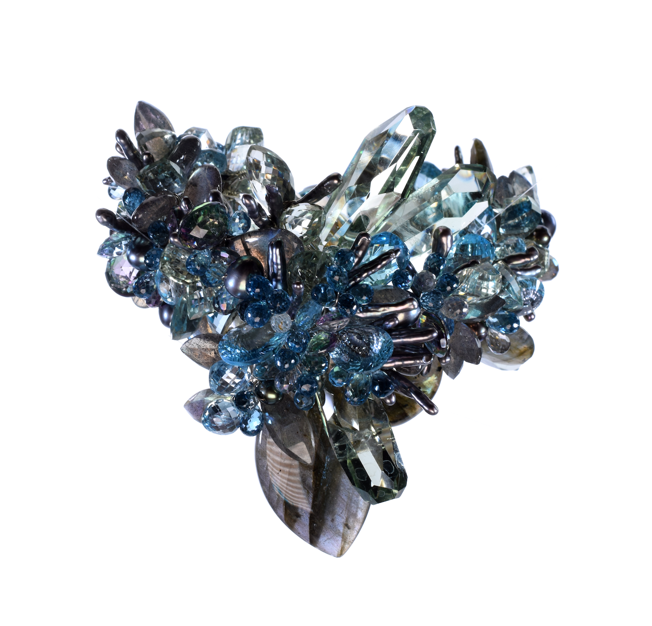 Signature Statement Gemstone &amp; Labradorite Cuff Bracelet