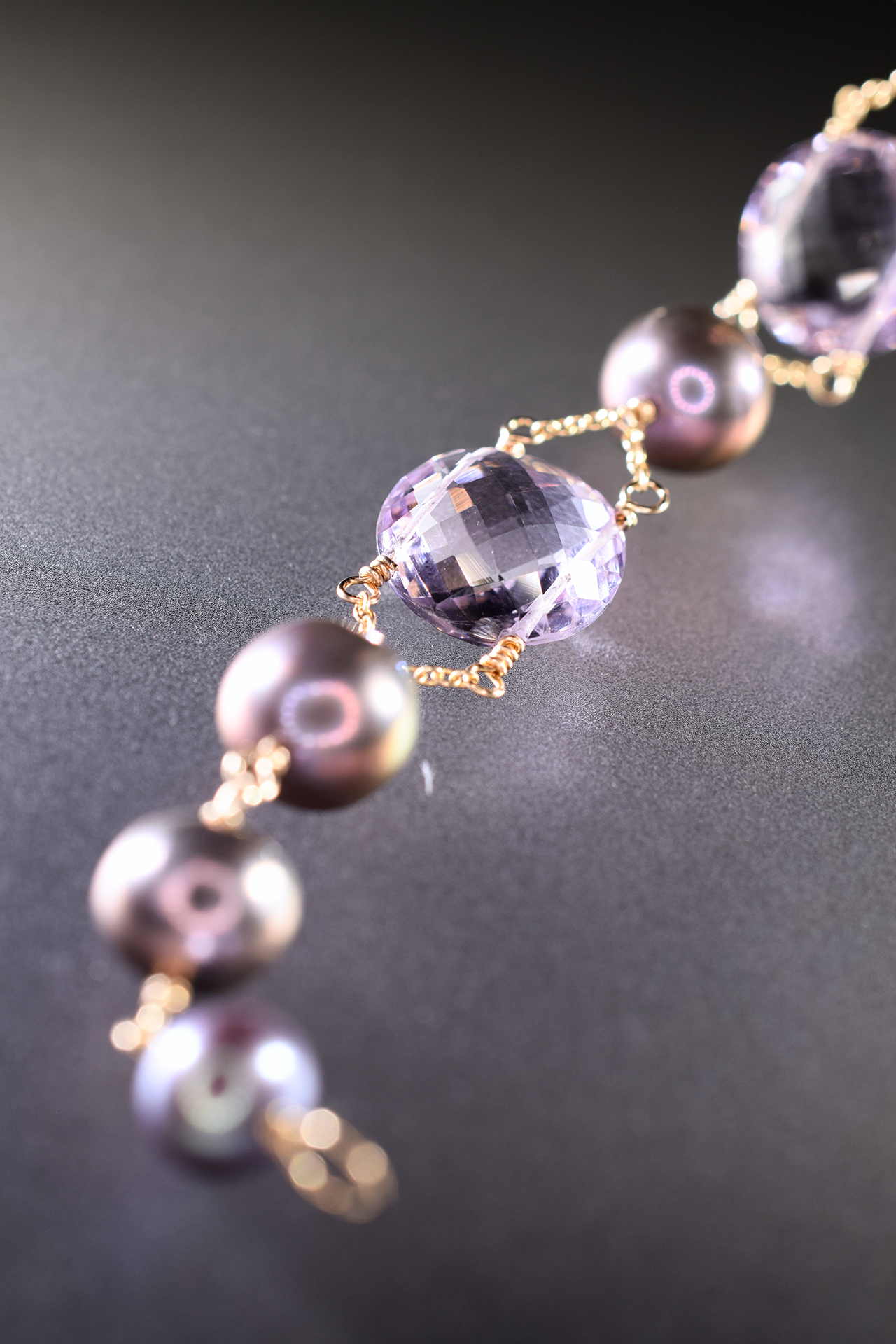 pearl and pink amethyst bracelet