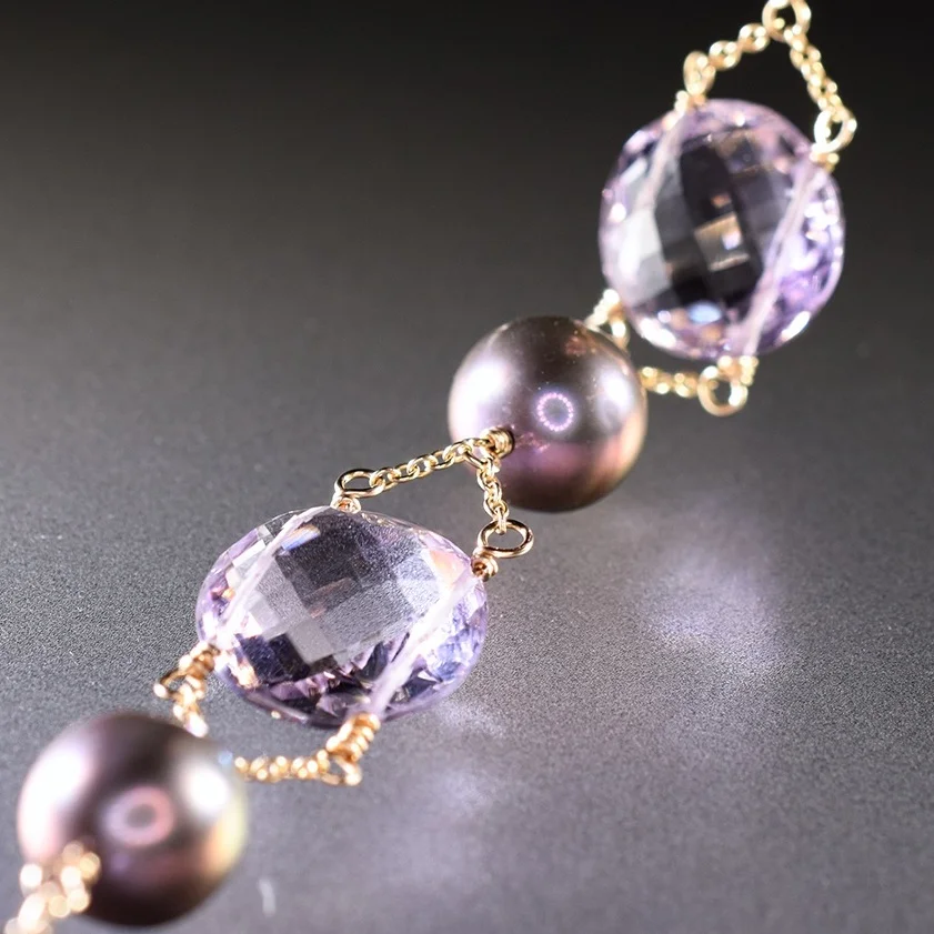 pearl and pink amethyst bracelet