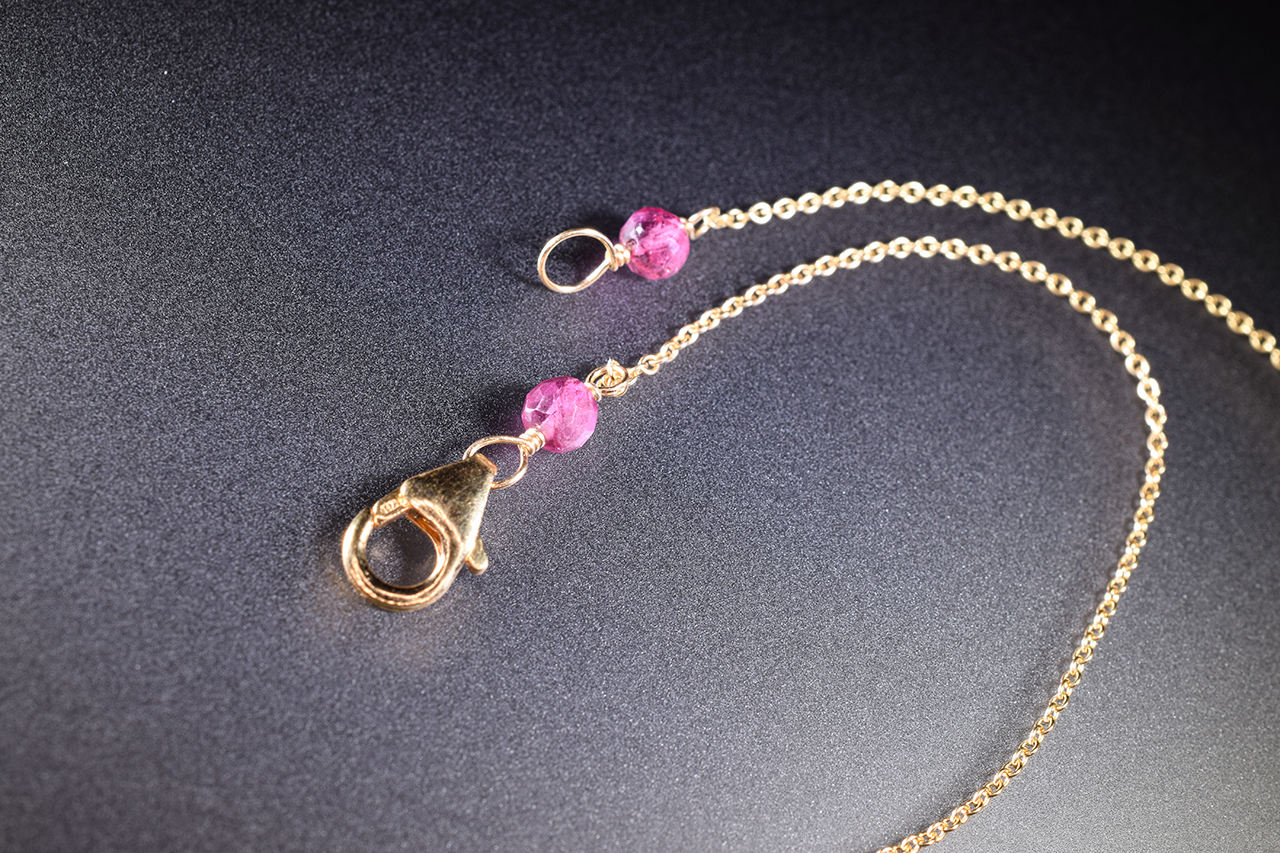 pink amethyst pink tourmaline and sapphire drop pendant necklace