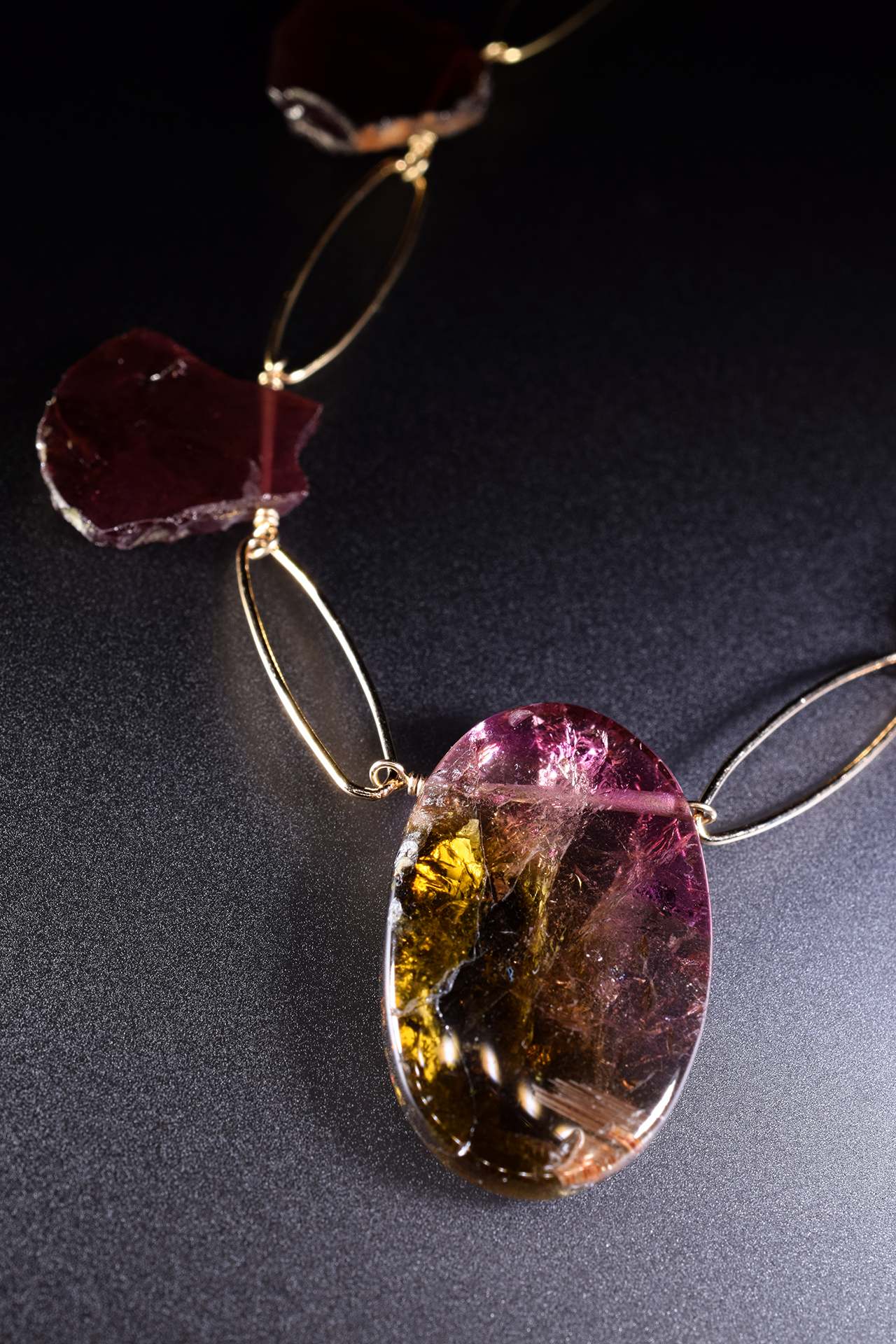 tourmaline and garnet necklace