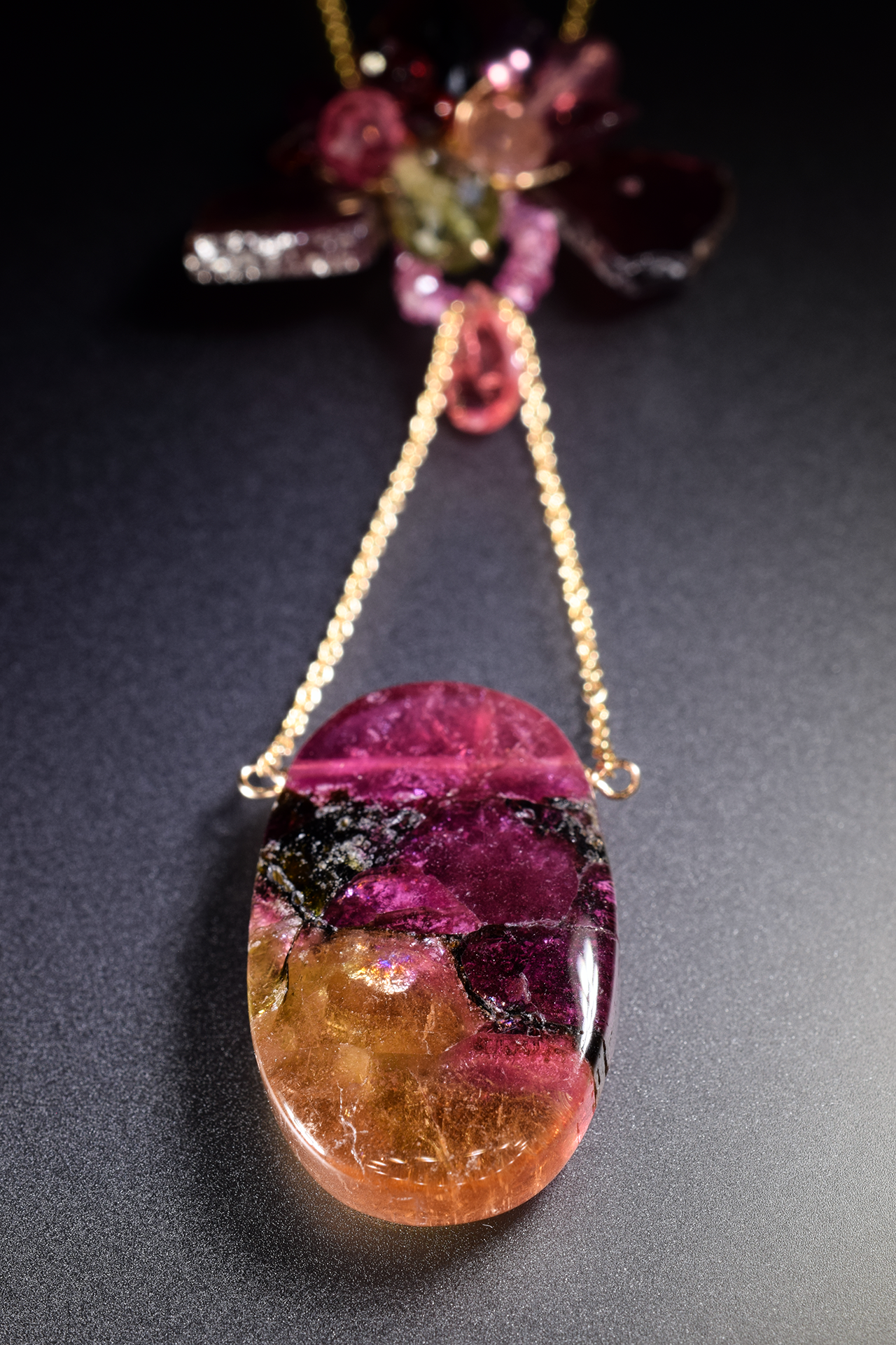 tourmaline drop pendant necklace
