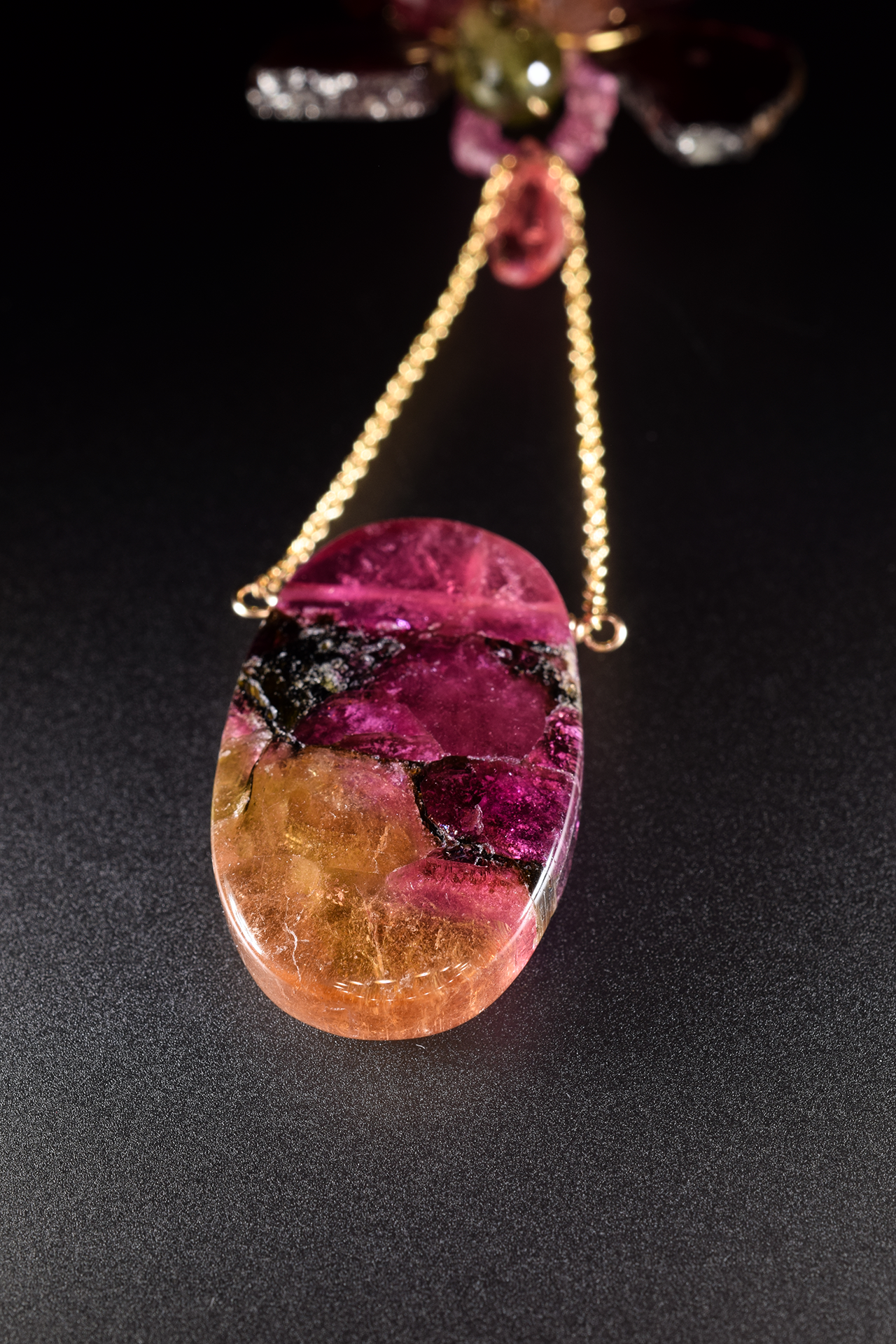 tourmaline drop pendant necklace