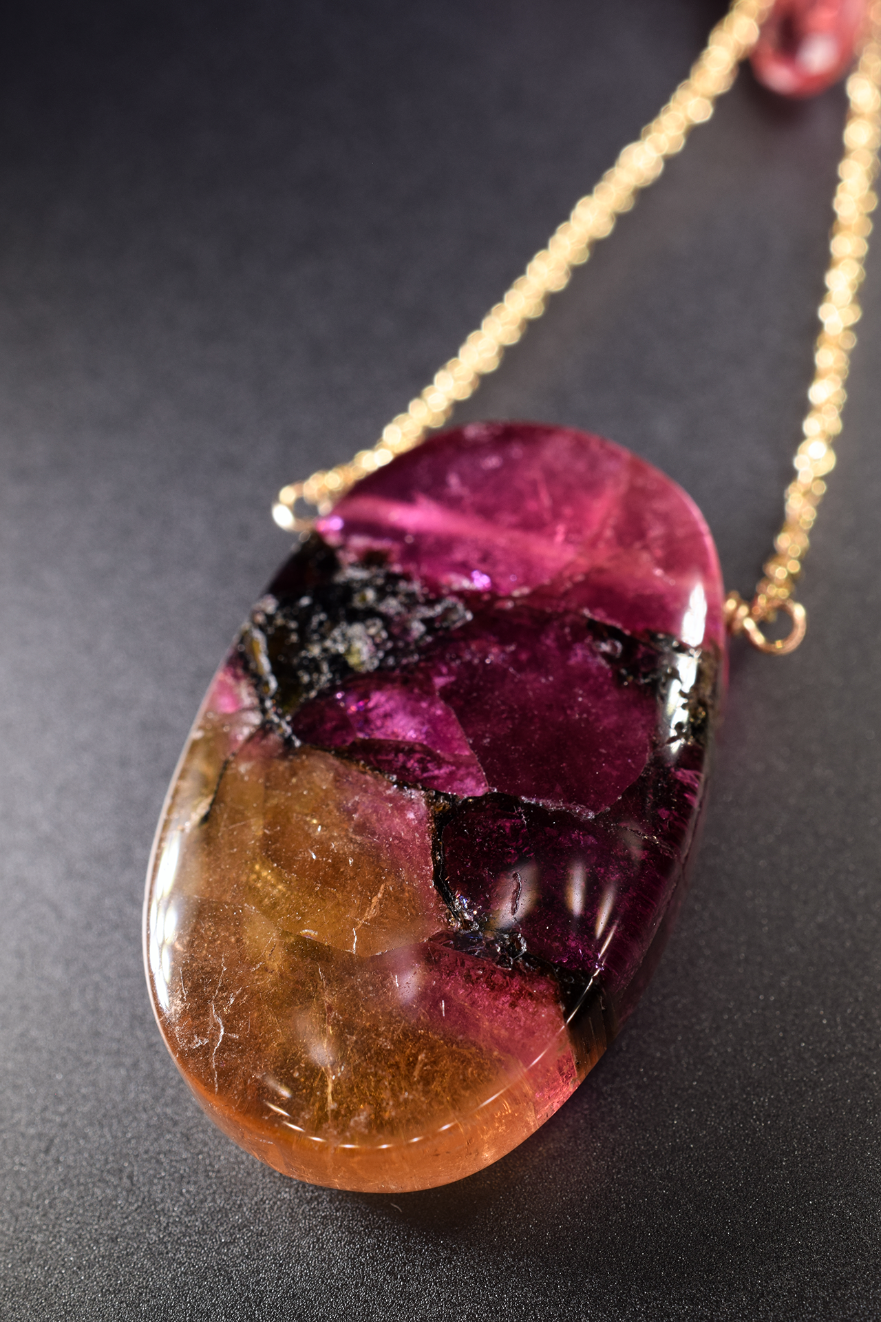 tourmaline drop pendant necklace