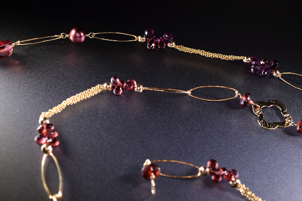 garnet layering necklace
