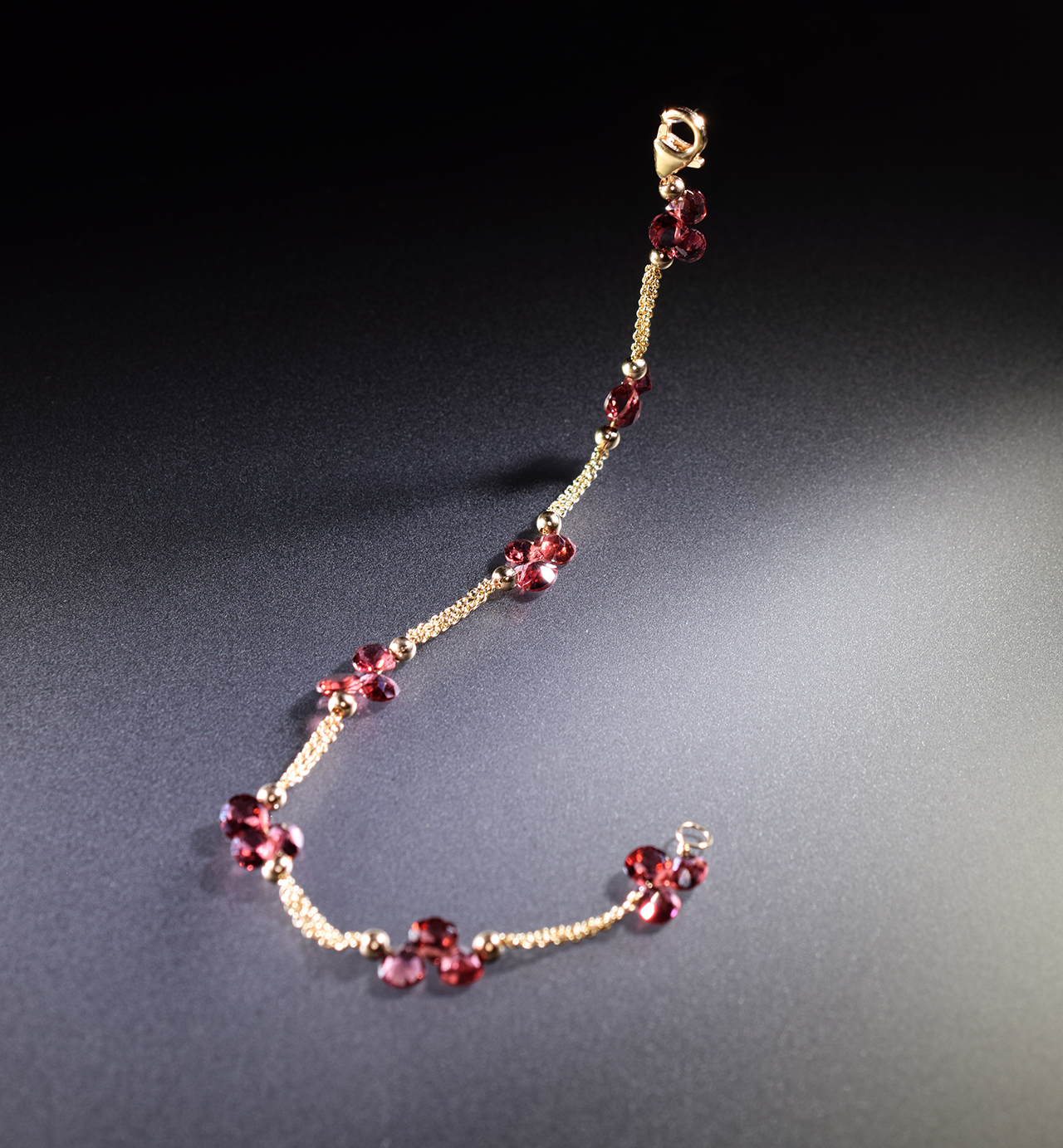 garnet layering bracelet