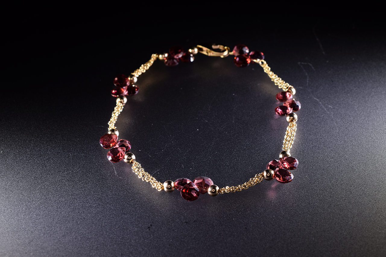 garnet layering bracelet