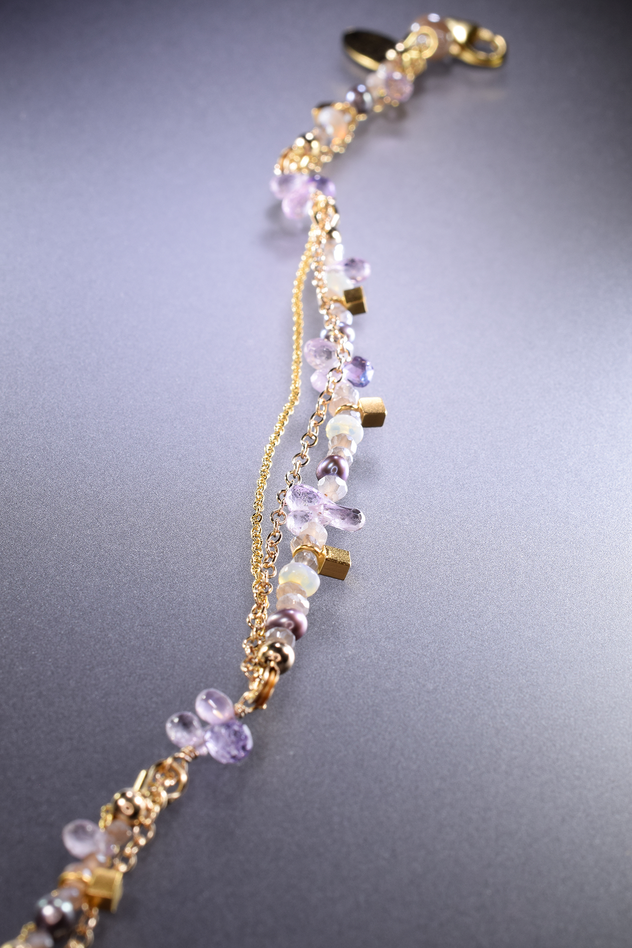 delicate layering gemstone bracelets
