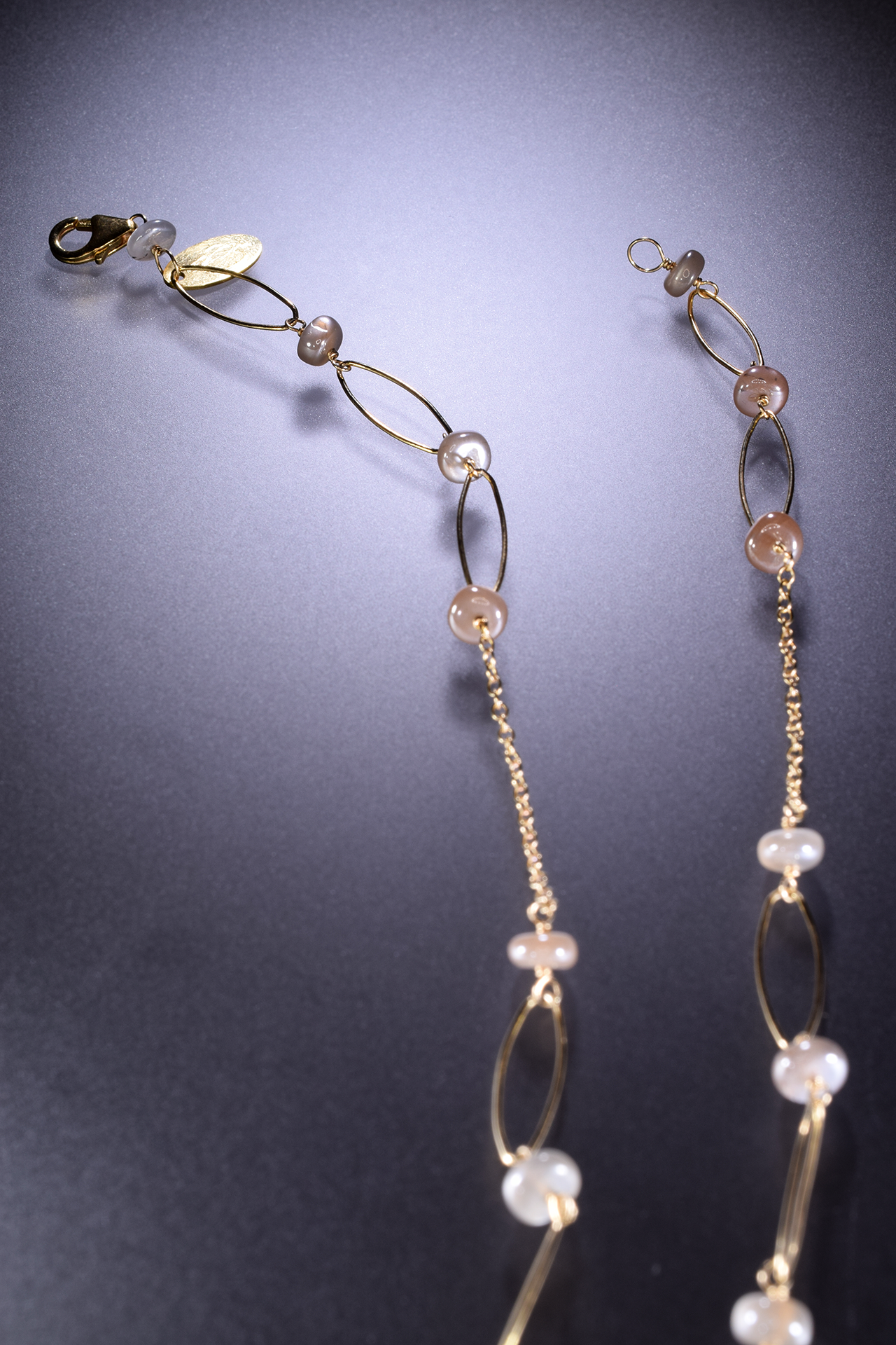 double tassel geometric gold gemstone long necklace