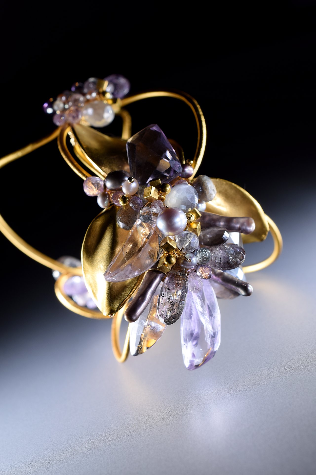 gemstone statement cuff bracelet