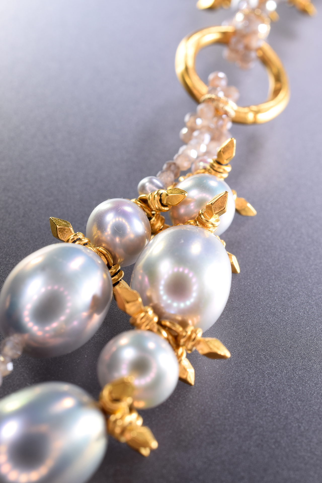 double strand pearl gold cuff bracelet