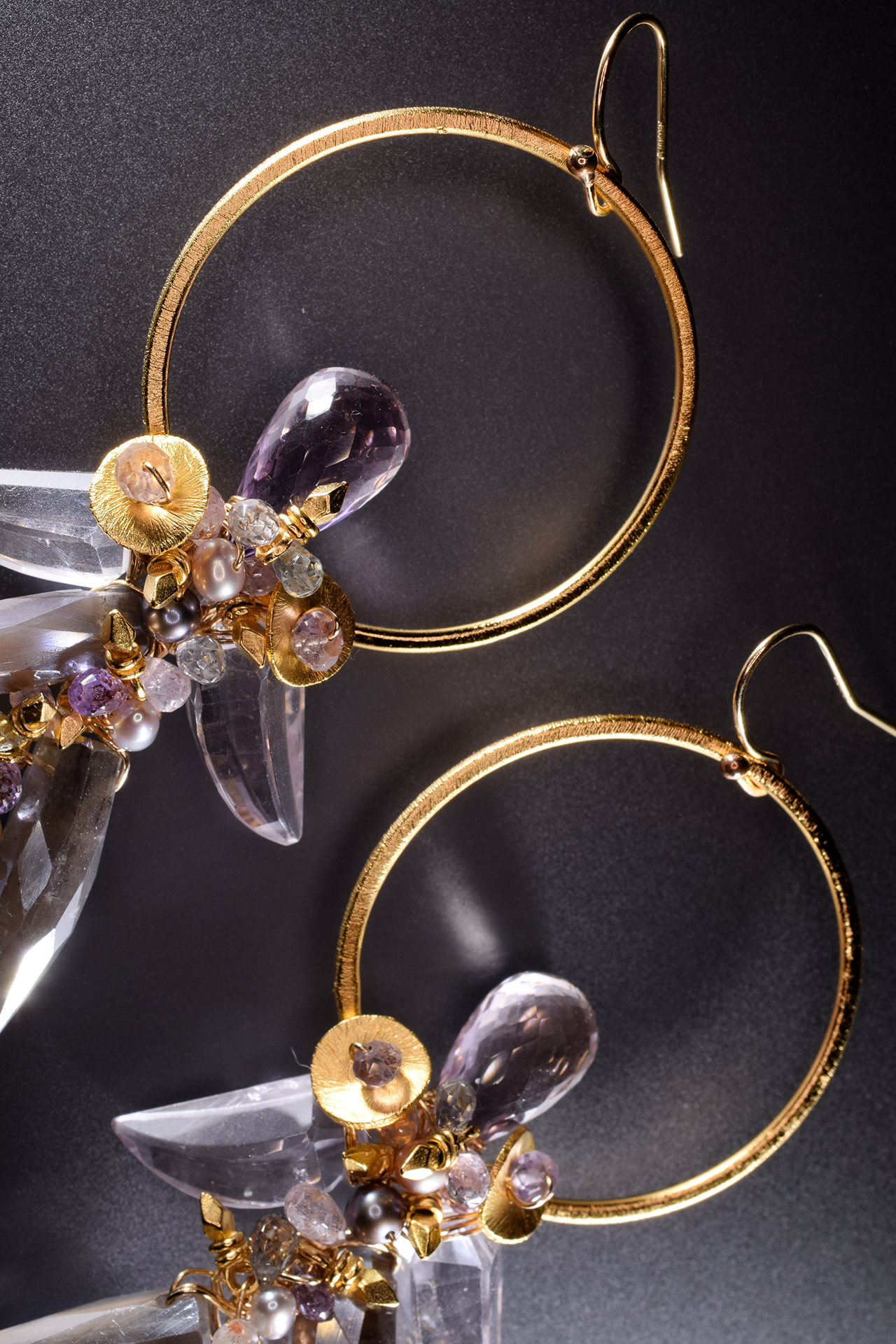 gemstone statement earrings