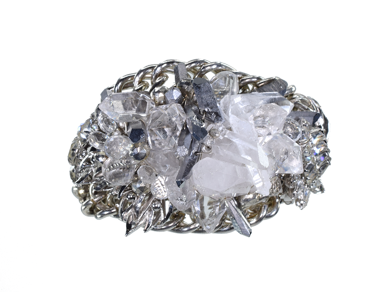 Sacajawea Crystal and Silver Cuff Bracelet