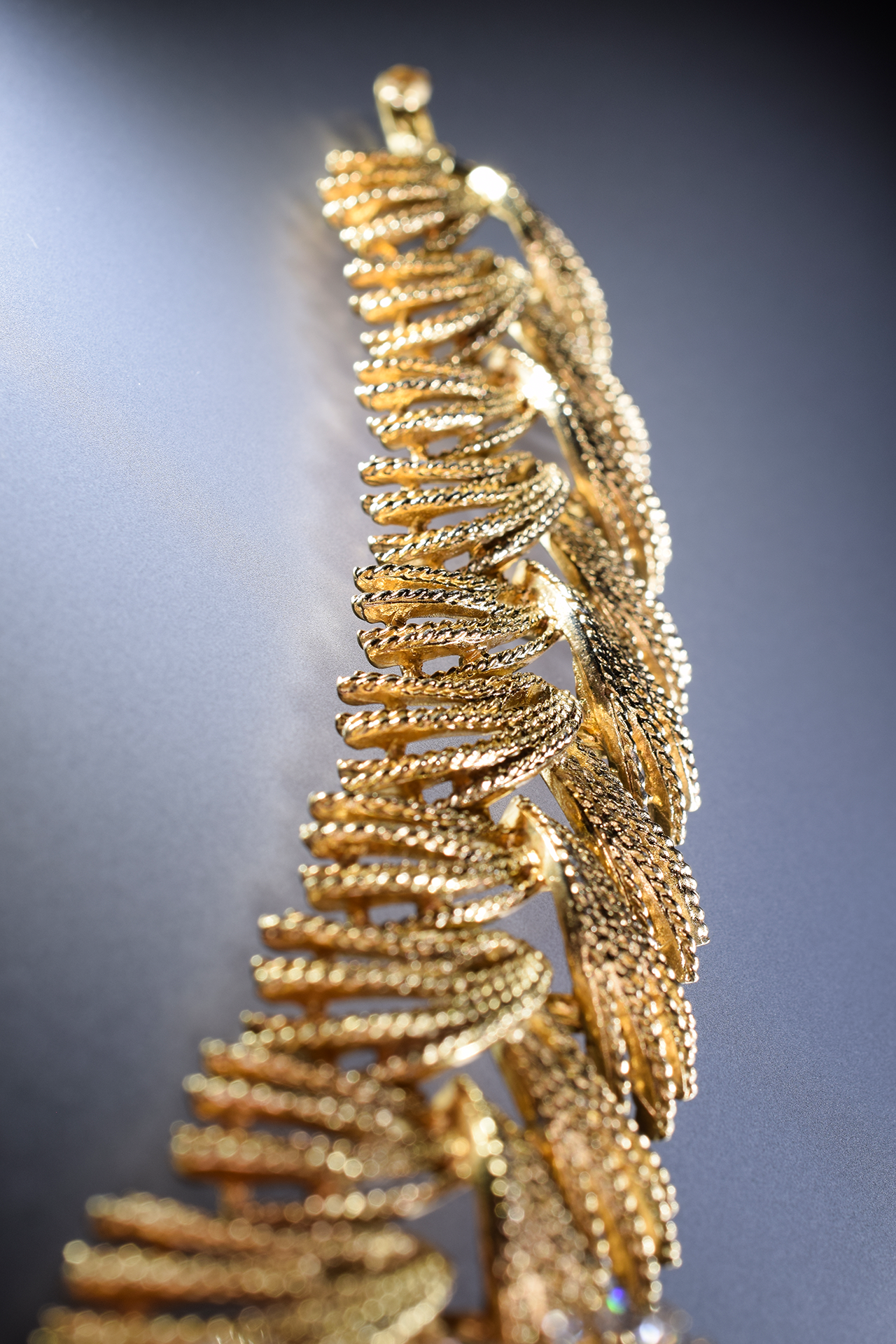 coral rhinestone and sunstone gold vintage statement necklace
