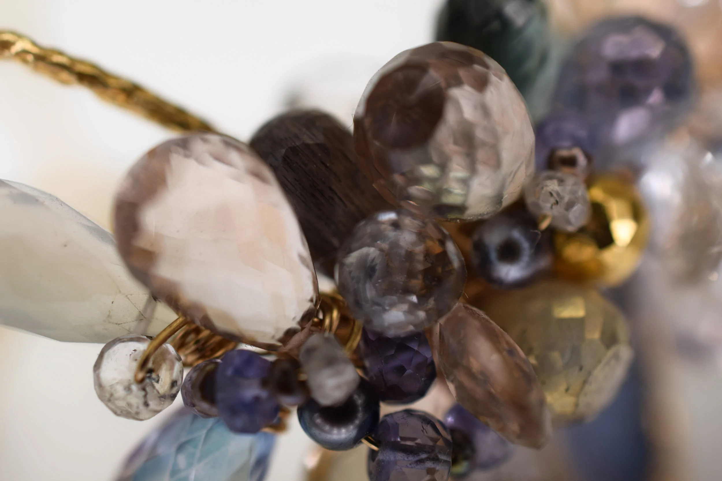 gemstone and druzy cuff bracelet