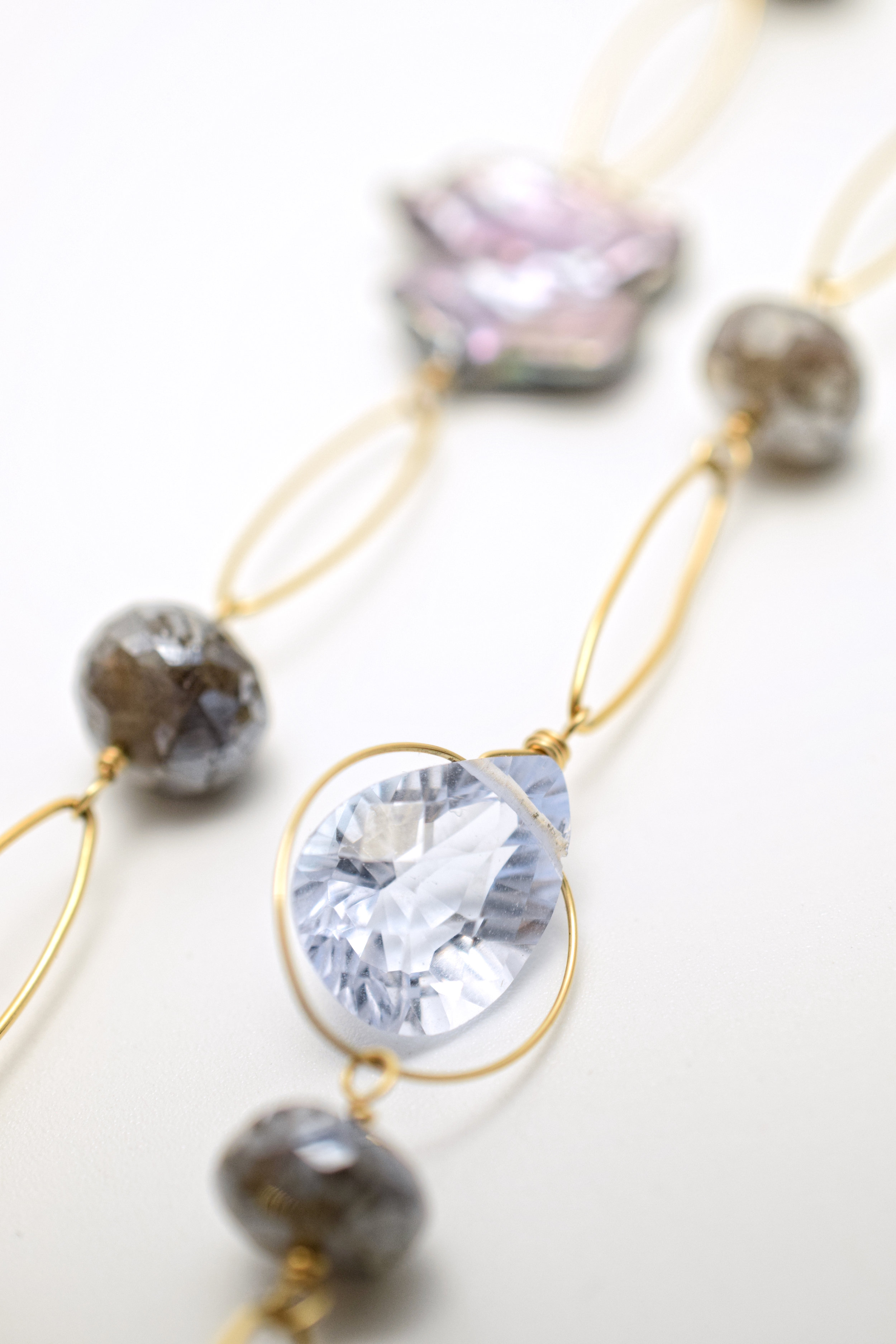 gemstone cluster pendant necklace