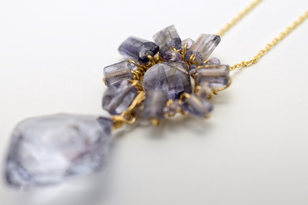 iolite pendant necklace