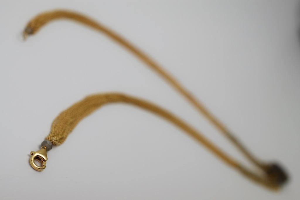 labradorite pendant and woven link chain