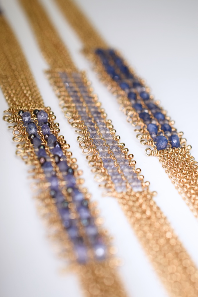 gemstone woven layering bracelets