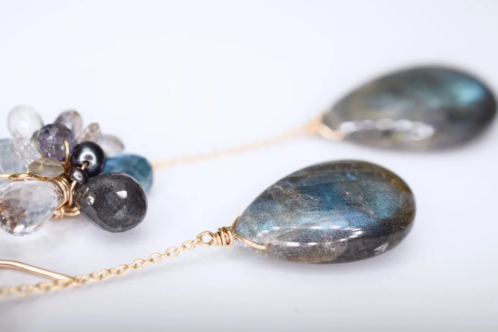 labradorite and gemstone earrings