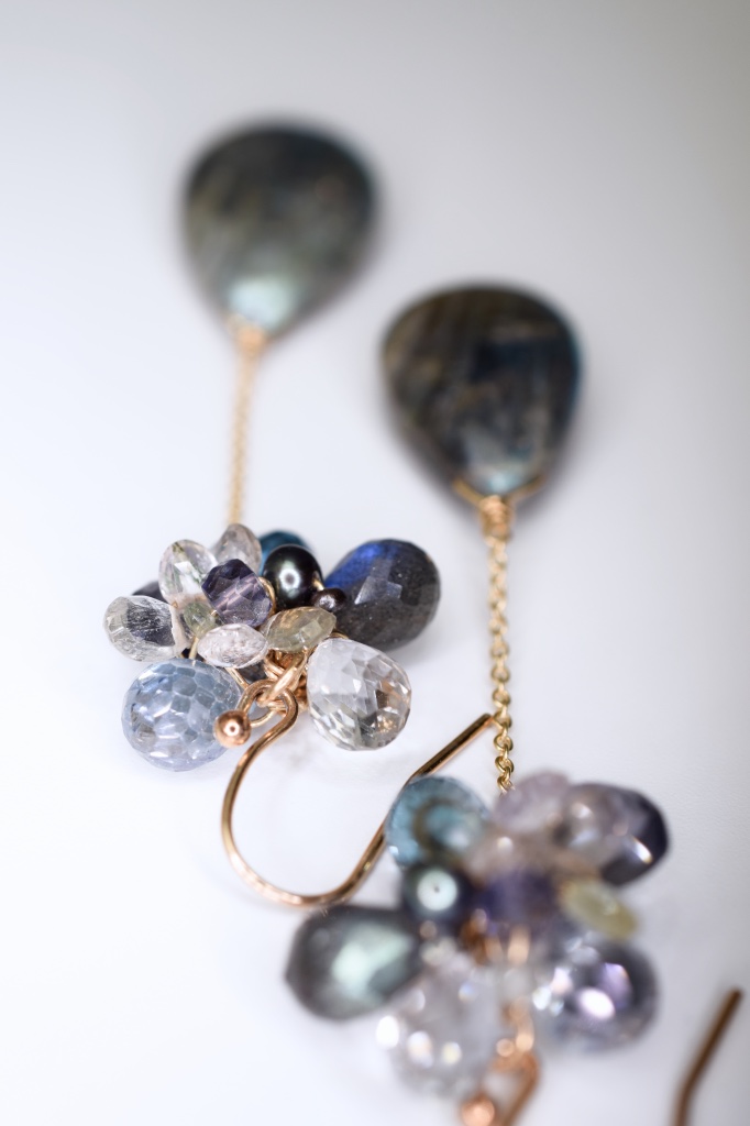 labradorite and gemstone earrings