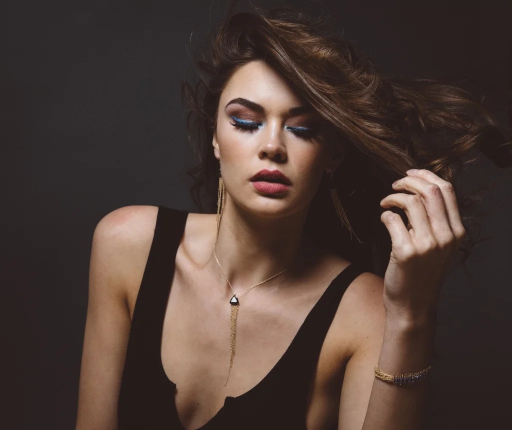 fancy cut gemstone multi drop gold chain necklace