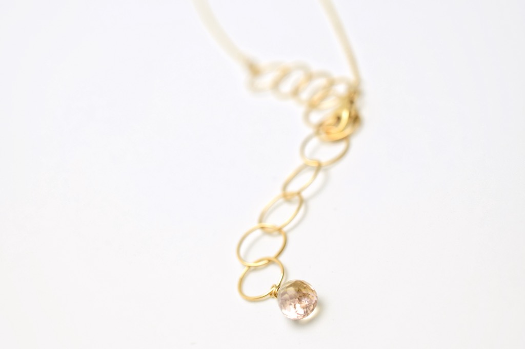 moonstone triple drop gold necklace