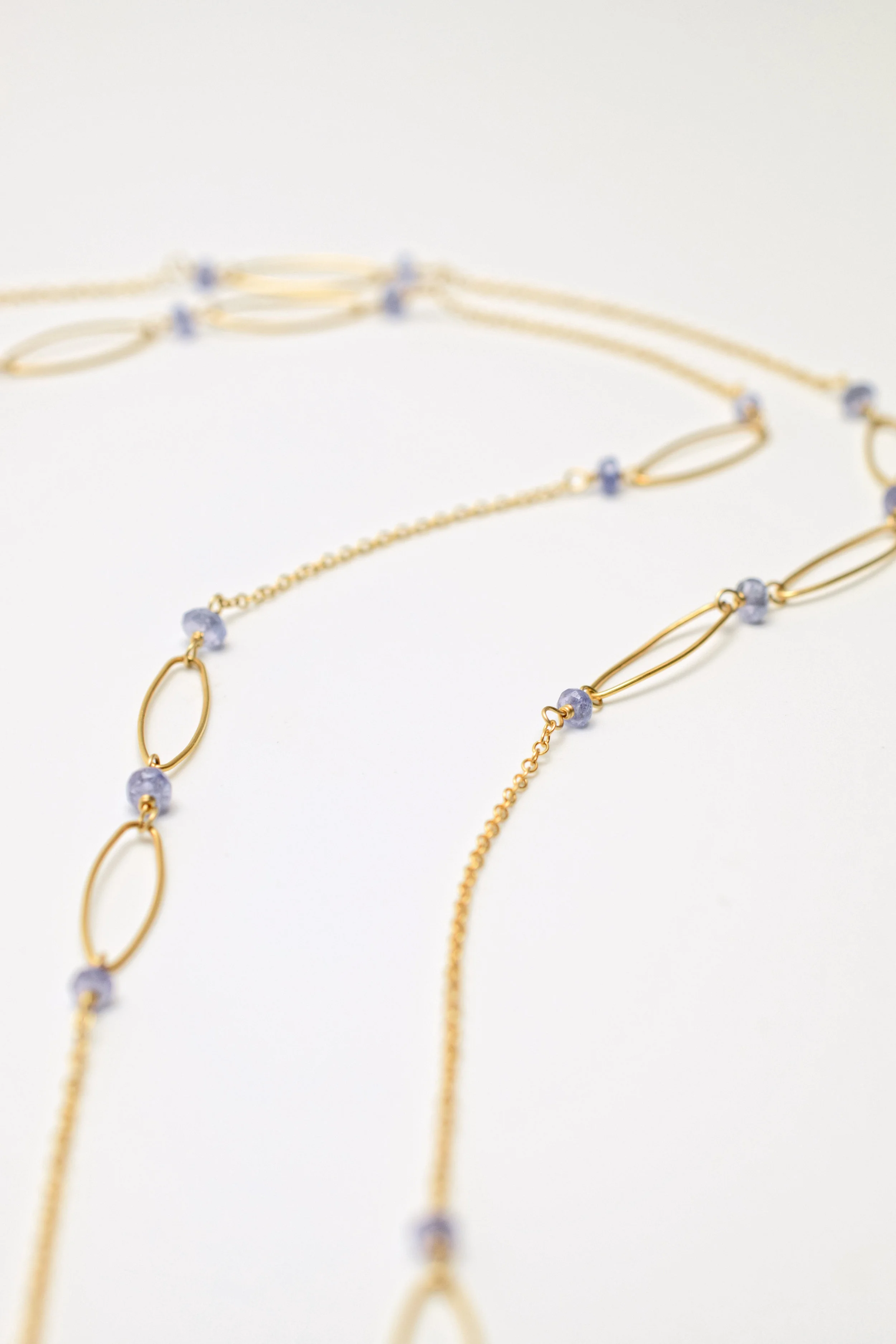 gemstone druzy double gold chain tassel long pendant necklace