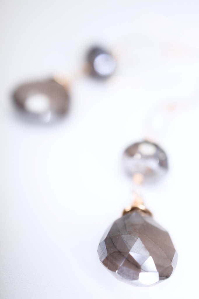 mystic labradorite pearlized moonstone gold drop earrings
