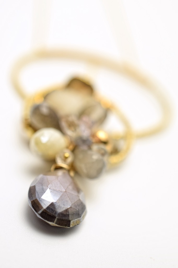 gemstone druzy circle pendant adjustable necklace