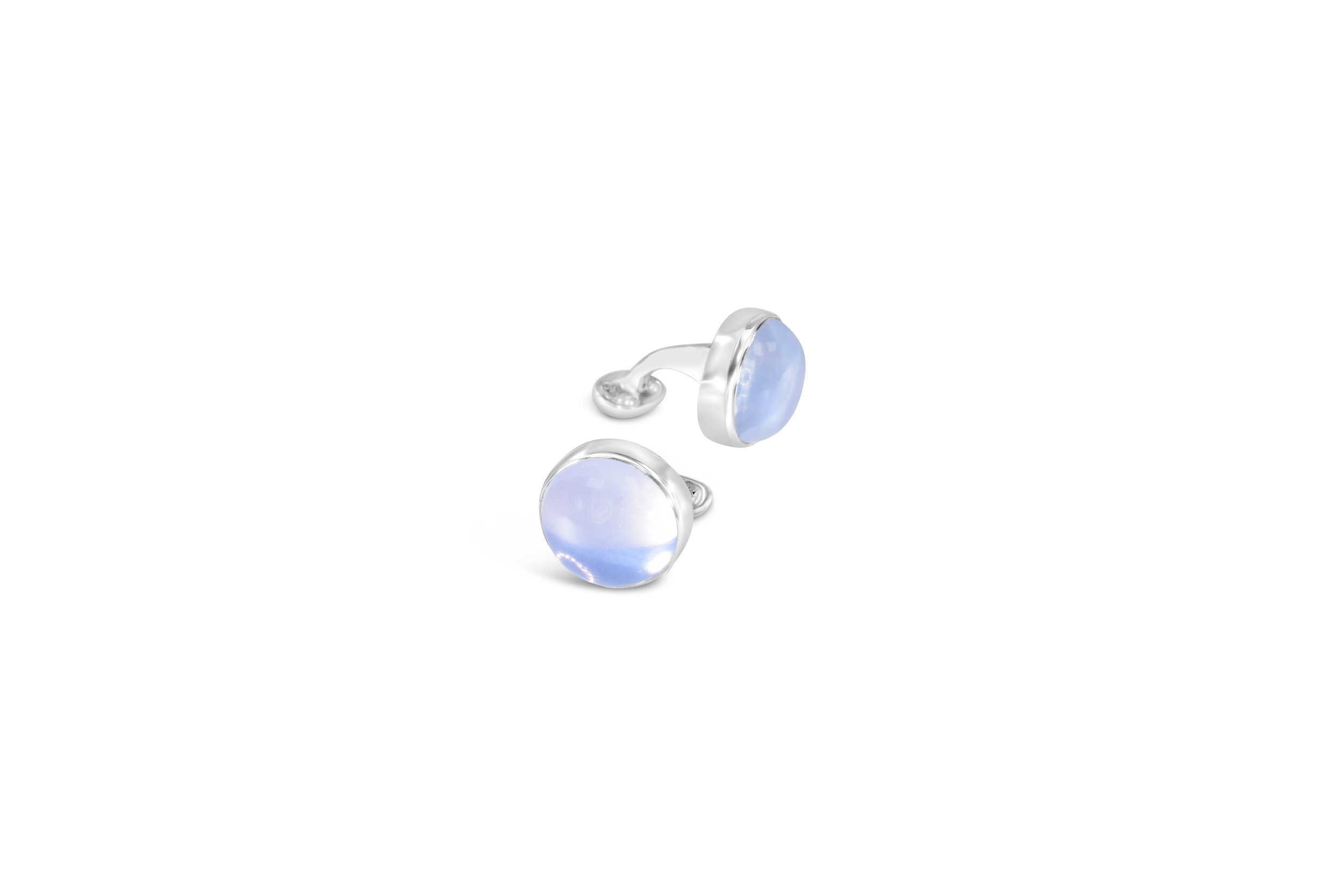 mens cufflinks made of sterling silver and lavender moonstone 