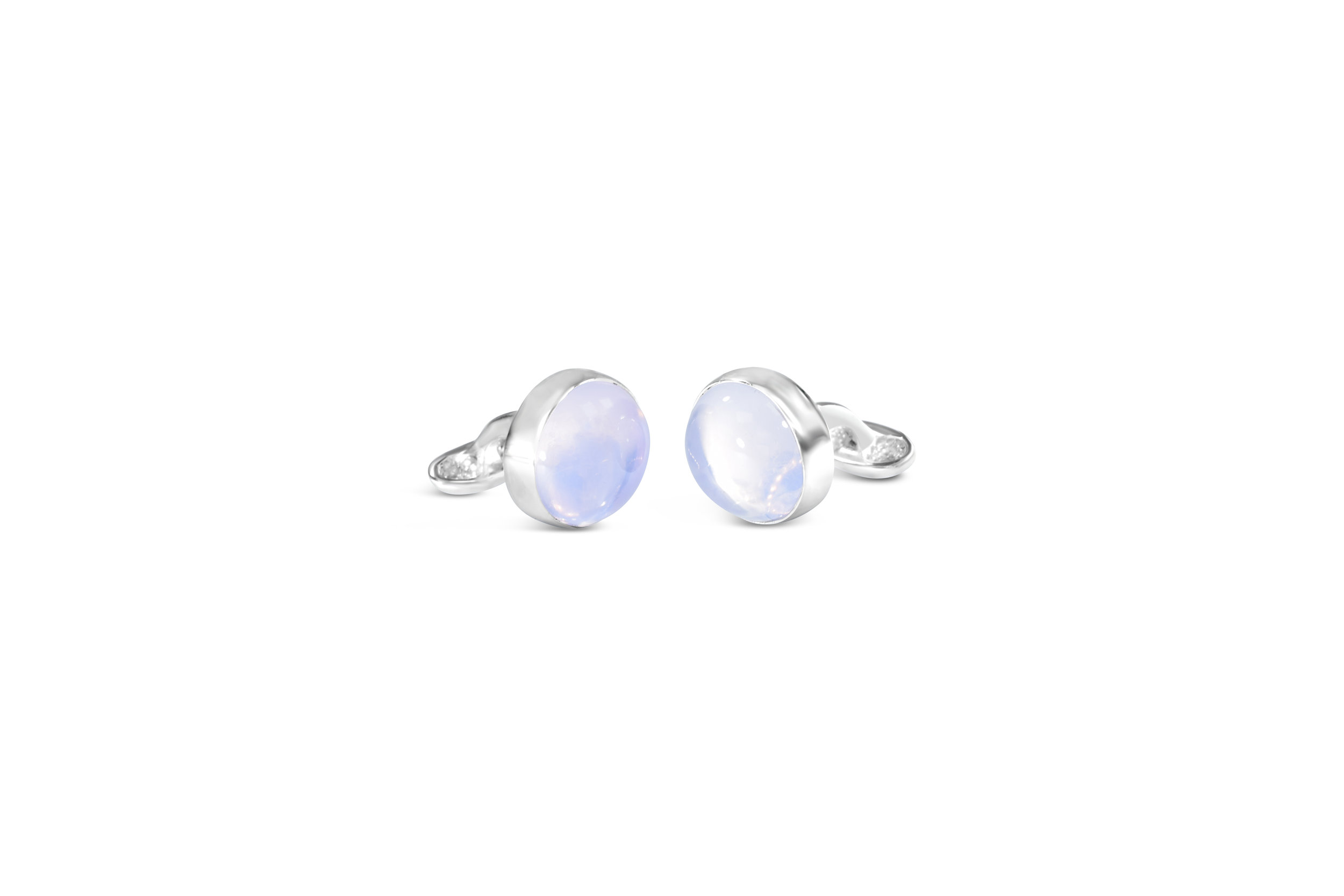 mens cufflinks made of sterling silver and lavender moonstone 