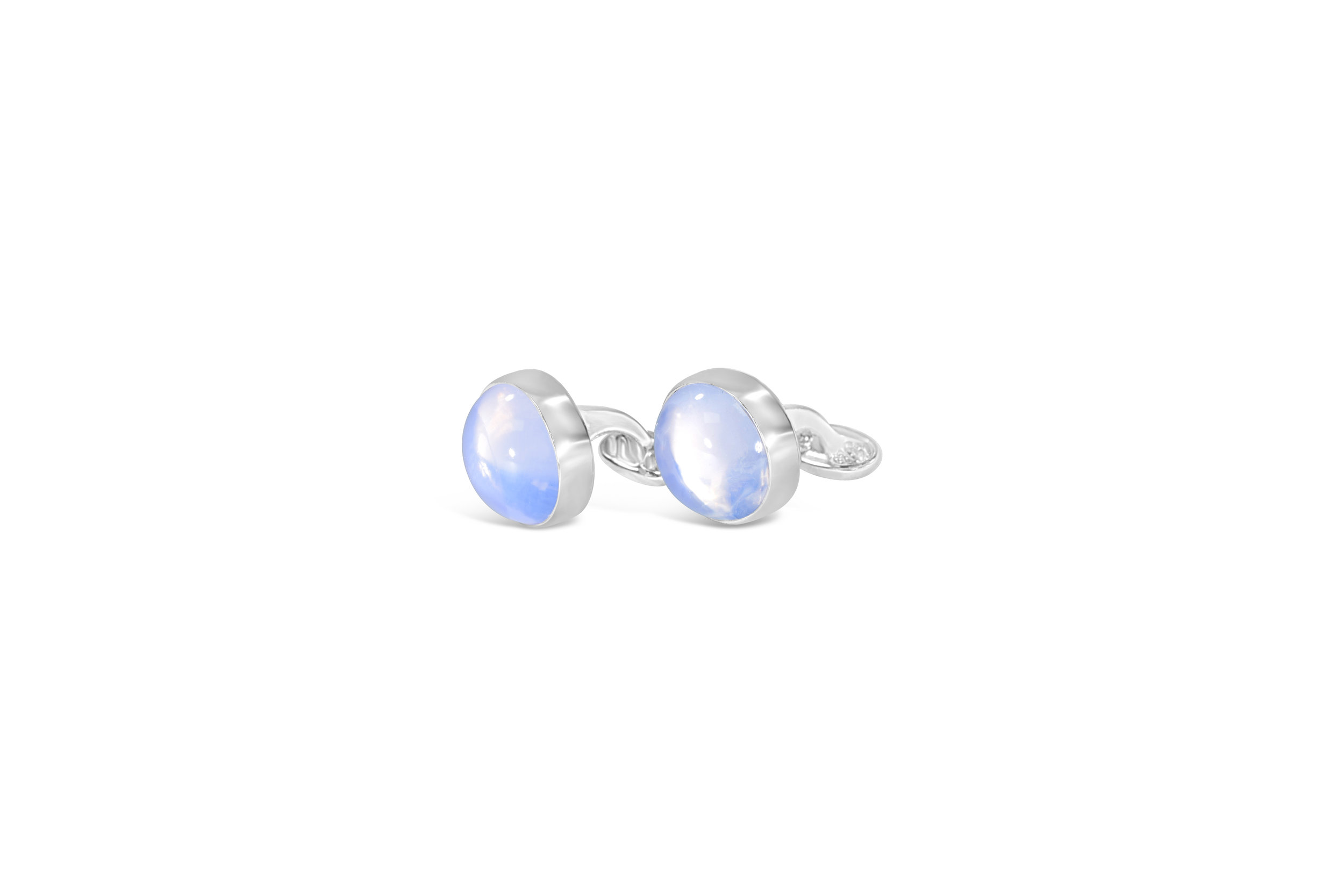 mens cufflinks made of sterling silver and lavender moonstone 