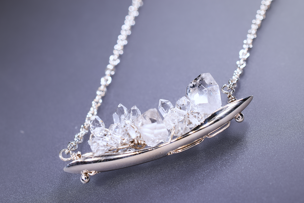 Oseberg Ship Herkimer and Silver Necklace