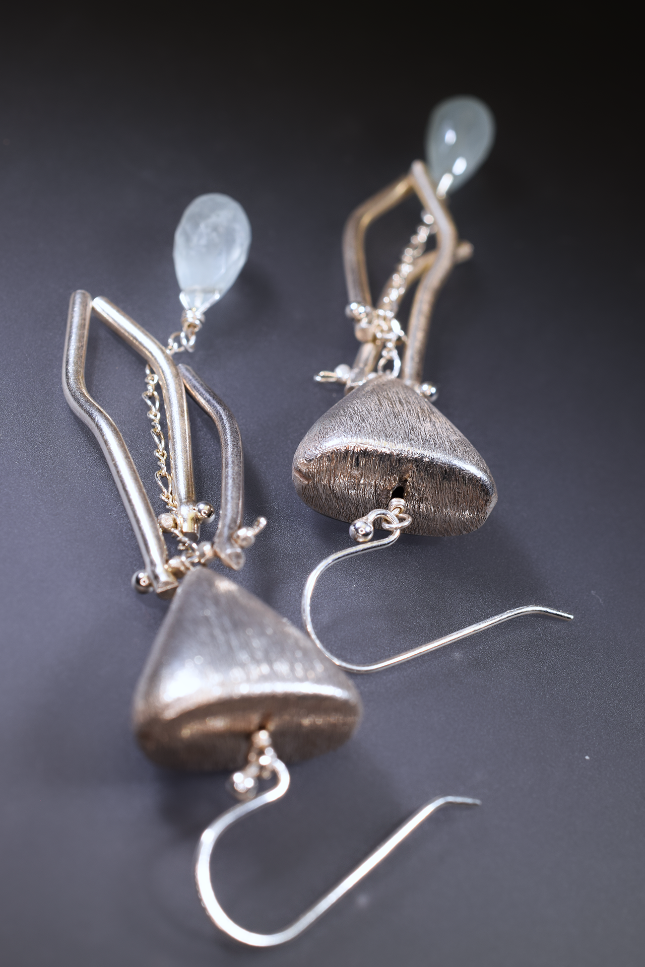 drop earrings with aquamarine