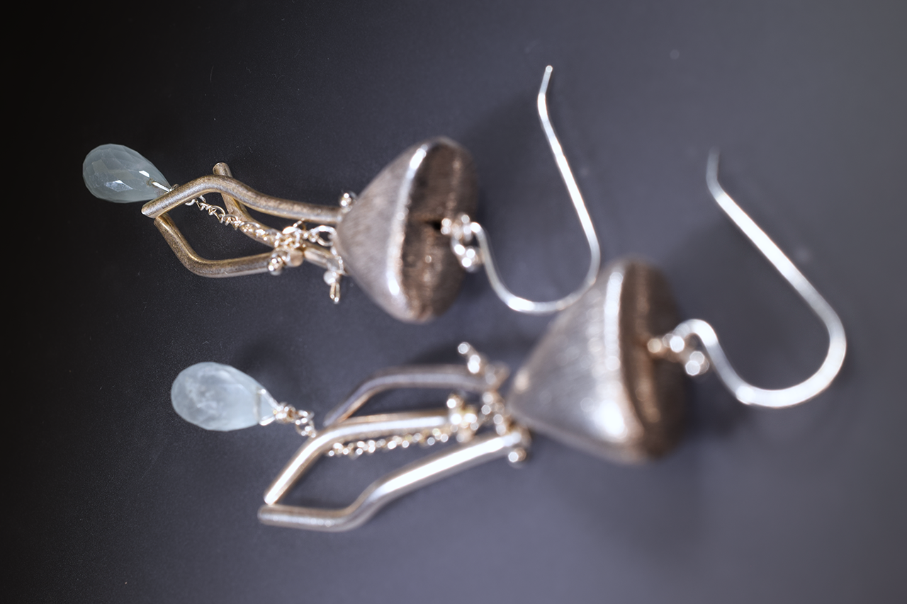 drop earrings with aquamarine