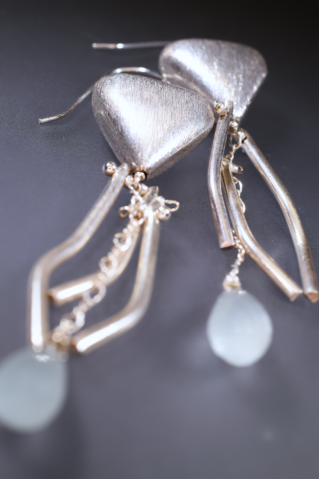 drop earrings with aquamarine