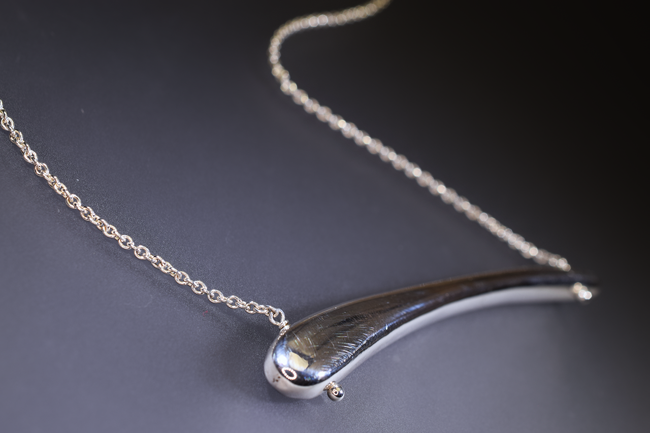sterling silver casted bar necklace