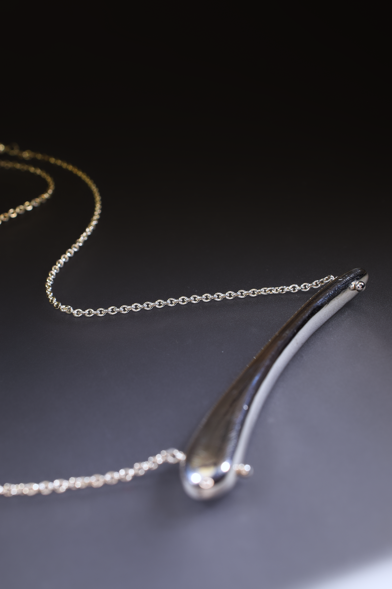 sterling silver casted bar necklace