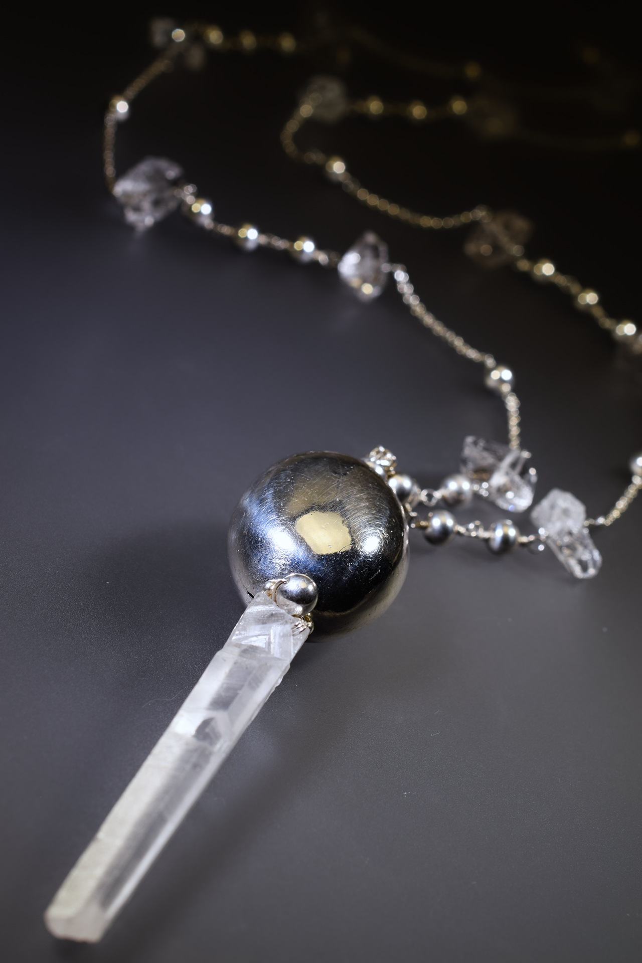 Lighthouse Silver and Herkimer Diamond Necklace