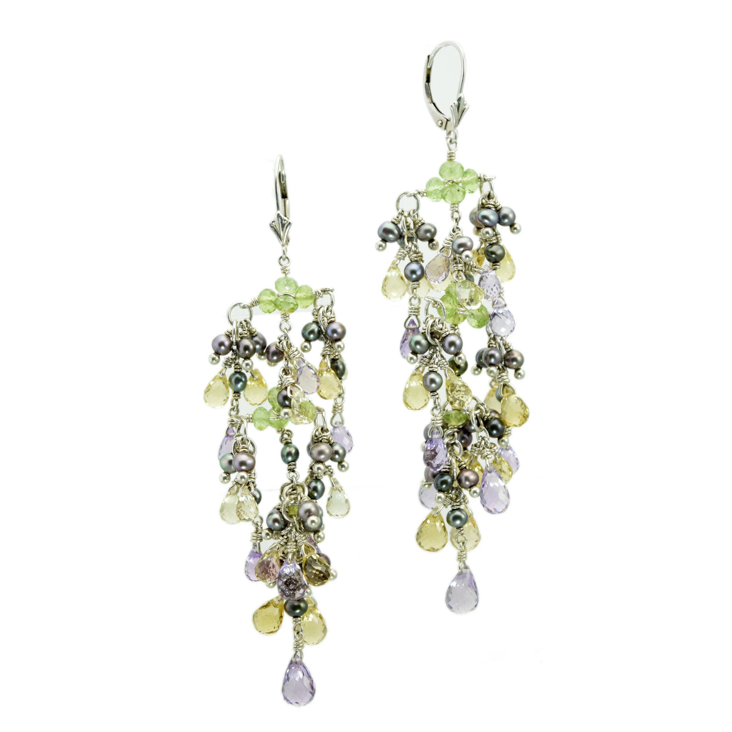 Gemstone Chandelier Earrings