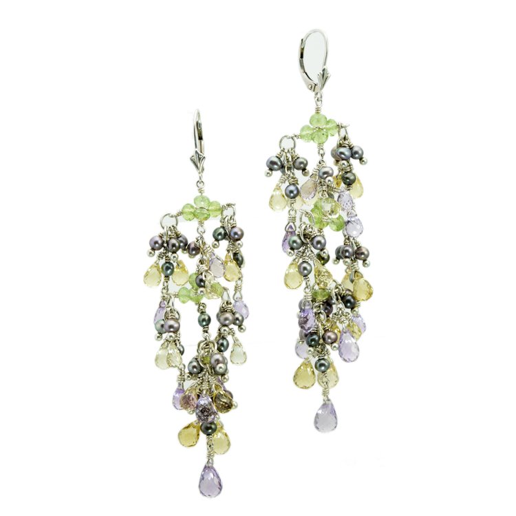 Gemstone Chandelier Earrings, by Andrea Li