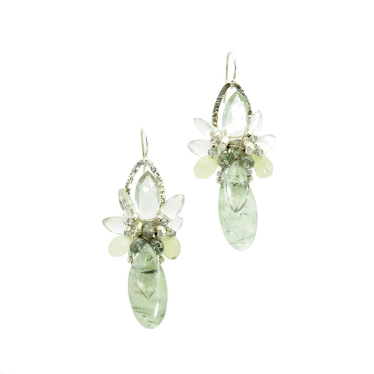 Green Amethyst Drop Earrings, by Andrea Li