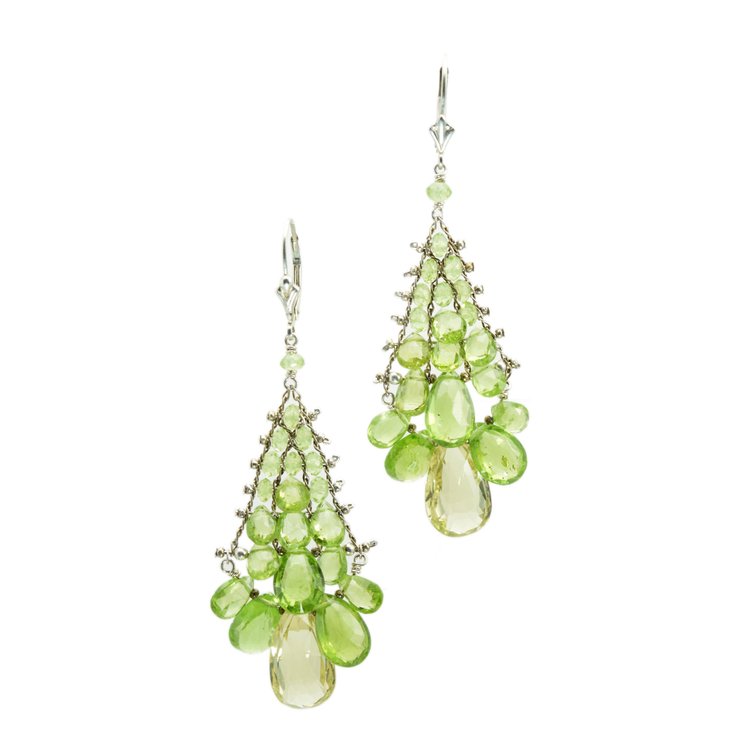 Peridot and Sterling Silver Earrings, by Andrea Li