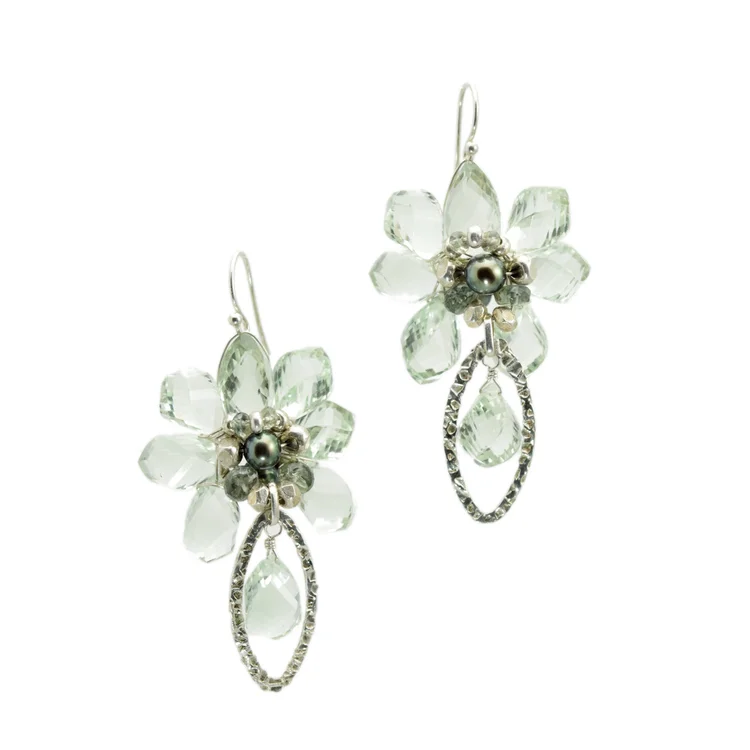 Green Amethyst Burst Earrings, by Andrea Li