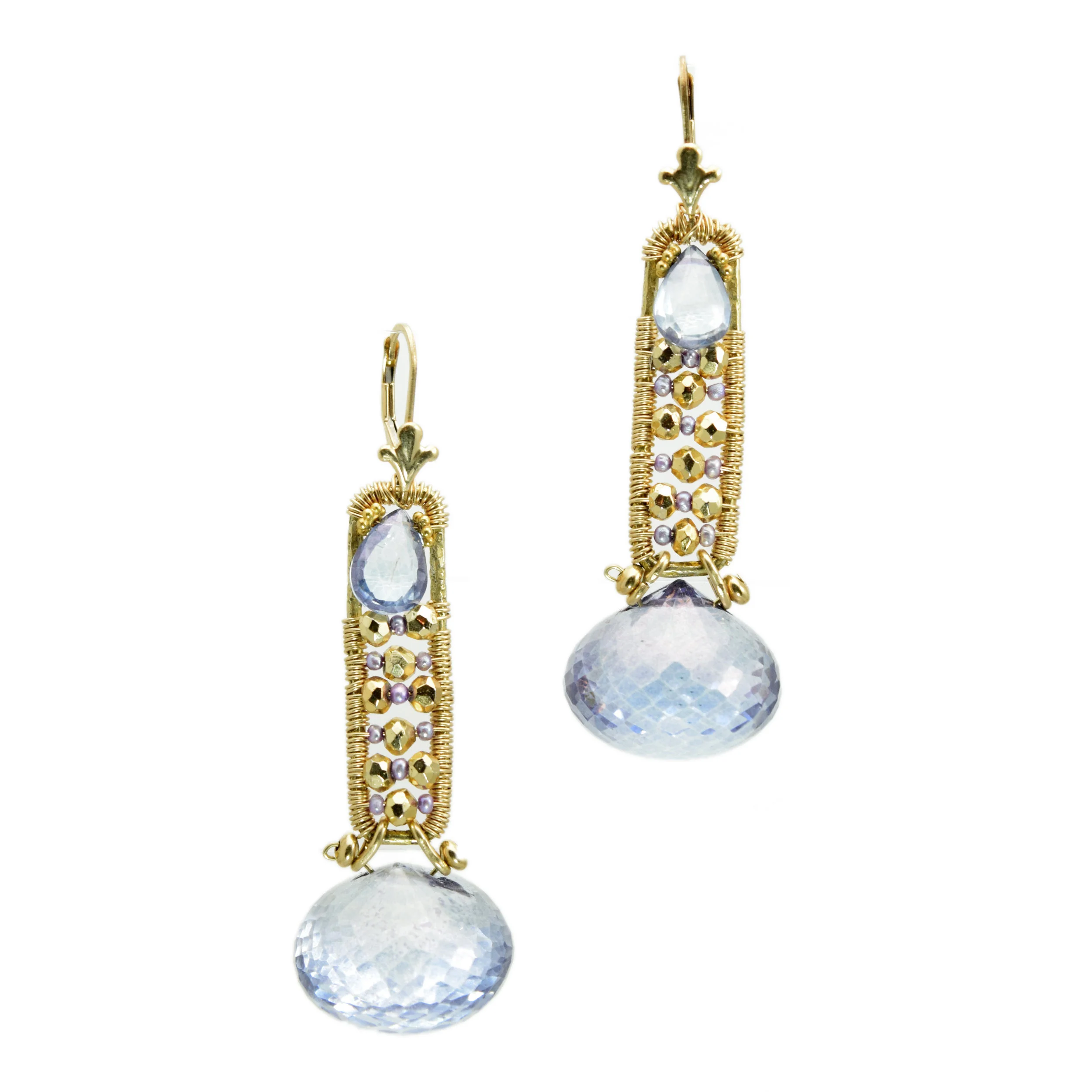 Mystic Quartz Column Drop Earrings