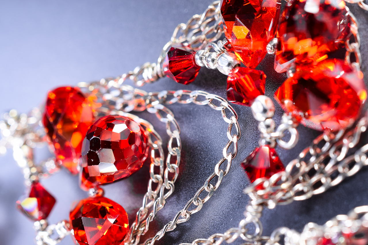 Scarlet Swarovski Chandelier earrings